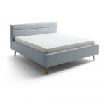 Sinakashall polsterdatud kaheinimesevoodi koos voodip&otilde;hja ja panipaigaga 180x200 cm Lotte - Meise M&ouml;bel