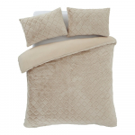 Beež mikrofliisist kahekohaline voodipesu 200x200 cm Cosy Diamond - Catherine Lansfield