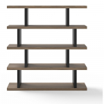 Pruun-must raamaturiiul p&auml;hklipuu dekooriga 163x172 cm Step - TemaHome