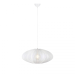 Valge rippvalgusti tekstiilist varjuga &oslash; 60 cm Florence - Marksl&ouml;jd