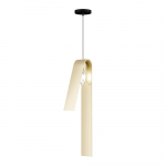 Must-kuldne rippvalgusti metallist varjuga Fold - Squid Lighting