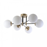 Valge-kuldne laevalgusti klaasist varjuga &oslash; 15 cm Dolunay - Opviq lights