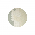 Heleroheline pestav k&auml;sitsi kootud puuvillane &uuml;mmargune vaip &oslash; 140 cm Honeycomb Blue Sage - Lorena Canals