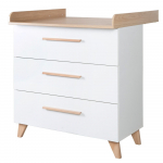 Valge lastekapp koos riietuslauaga tammepuust 88,5x99x76 cm L&eacute;on - Roba