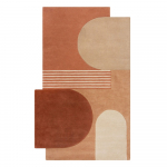 Terrakottapunane k&auml;sitsi kootud villane vaip 200x290 cm Lozenge Terracotta - Flair Rugs