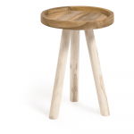 &Uuml;mmargune tiikpuidust abilaud &oslash; 35 cm Glenda - Kave Home