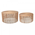 Rotangist &uuml;mmargused diivanilauad 2tk komplektis &oslash; 66 cm Elmima - Kave Home