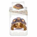 Valge-pruun puuvillane laste voodipesu 140x200 cm Tortoise - Jerry Fabrics