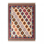 Punane k&auml;sitsi kootud kahepoolne villane vaip 120x170 cm Kamal Kian - Nouristan