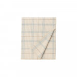 Kreem-salveiroheline puuvillane laste voodikate 140x200 cm Tartan Blue Sage - Lorena Canals