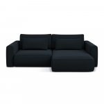 Tumesinine sametist lahtik&auml;iv/panipaigaga nurgadiivan (parem nurk/lamamisosaga) Kapua &ndash; Makamii