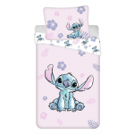 Heleroosa puuvillane laste voodipesu 140x200 cm Lilo & Stitch "Pink" - Jerry Fabrics