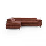 Terrakottapunane velvetist nurgadiivan (vasak nurk/L-kujuline) Marbeya - Ropez