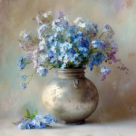 Tr&uuml;kitud pilt l&otilde;uendil 32x32 cm Forget-me-not - Styler