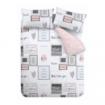 Valge/roosa pikendatud voodipesu kaheinimesevoodile 230x220 cm Sleep Dreams - Catherine Lansfield