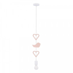 Valge ja roosa lastelamp metallist varjundiga Single - Candellux Lighting