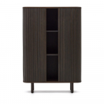 Tumepruun tuhkpuu dekooriga l&uuml;kandustega kapp 110x140 cm Mailen &ndash; Kave Home