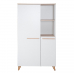 Valge lastekapp tammepuust 52x180x180 cm L&eacute;on - Roba