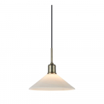 Valge-messingiv&auml;rvi rippvalgusti klaasist varjuga &oslash; 25 cm Vela - Marksl&ouml;jd