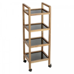 Must akaatsiapuidust vannitoariiul 35x101,5 cm Fondi - Wenko