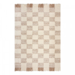 Kreem k&auml;sitsi kootud villasegu vaip 200x300 cm Eric Checkboard - Flair Rugs