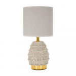 Beež keraamiline laualamp tekstiilist varjuga (k&otilde;rgus 30,5 cm) Pigny - Mauro Ferretti