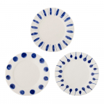 Valged/sinised kivikeraamikasttaldrikud 3tk komplektis &oslash; 28 cm Linora - Bloomingville