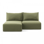 Roheline sametist panipaigaga nurgadiivanvoodi (vasak nurk) Kalena - Makamii