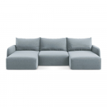 Sinine sametist panipaigaga nurgadiivanvoodi (U-kujuline) Kalena - Makamii