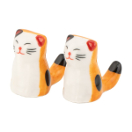 Valge/oranž portselanist s&ouml;&ouml;gipulkade alus 2 tk 5 inimesele Cat - Sass & Belle