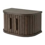 Rippuv/riiulitega &ouml;&ouml;kapp tammepuust dekooriga tumedas naturaalses v&auml;rvitoonis Meta - Unique Furniture