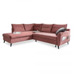 Roosa sametne nurgadiivan L, vasakpoolne nurk Stylish Stan - Miuform