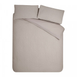 Helepruun krepp-voodipesu &uuml;heinimesevoodile 135x200 cm Crinkle Seersucker - Catherine Lansfield