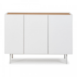 Valge madal tammedekooriga kummut 110x85 cm Arista &ndash; Teulat
