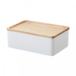 Valge kaanega hoiukarp 18,5x12,5x7 cm Rin - YAMAZAKI