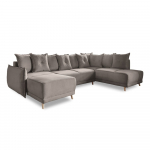 Helepruunist velvetist nurgadiivanvoodi (parem nurk/"U") Lazy Lukka - Miuform