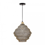 Kuldne rippvalgusti metallist varjuga &oslash; 30 cm Sarraco - Kave Home