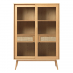Tammespooniga l&uuml;kandustega vitriinkapp 110x160 cm Barrali - Unique Furniture