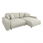 Kreem velvetist nurgadiivanvoodi (muutuv nurk) Sara - Ropez