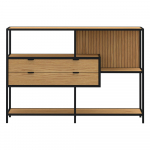 Must tammespoonist raamaturiiul 114x78x35 cm Seaford - Actona