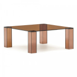 Pruun klaasist diivanilaud 85x85 cm Adularia - Kave Home
