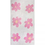 Roosa-elevandiluu v&auml;rvi pestav laste vaip 80x150 cm Cute Flowers Pink - Vitaus
