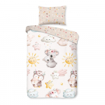 Pruun-beež puuvillane laste voodipesu v&otilde;revoodile 100x135 cm Hugs - Good Morning