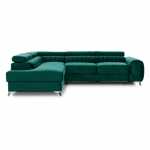 Roheline sametist lahtik&auml;iv/sahtliga nurgadiivan (vasak nurk/L-kujuline) Laurence &ndash; ELTAP