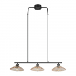 Must/merevaigukollane metallist rippvalgusti klaasist varjuga Eluna - Reality