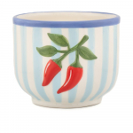 Keraamiline k&auml;sitsi maalitud lillepotile m&otilde;eldud kaas &oslash; 12 cm Chilli - Sass & Belle