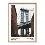 Tr&uuml;kitud pilt raamiga 50x70 cm NY Bridge - Styler