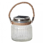 Klaasist p&auml;ikesepaneeliga LED-latern, k&otilde;rgus 11,5 cm Jamjar - Star Trading