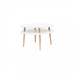 Valge naturaalsete jalgadega kohvilaud UFO, &Oslash; 70 cm Ufo - Ragaba