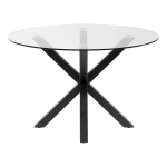 &Uuml;mmargune s&ouml;&ouml;gilaud klaasist lauaplaadiga , &oslash; 119 cm Argo - Kave Home